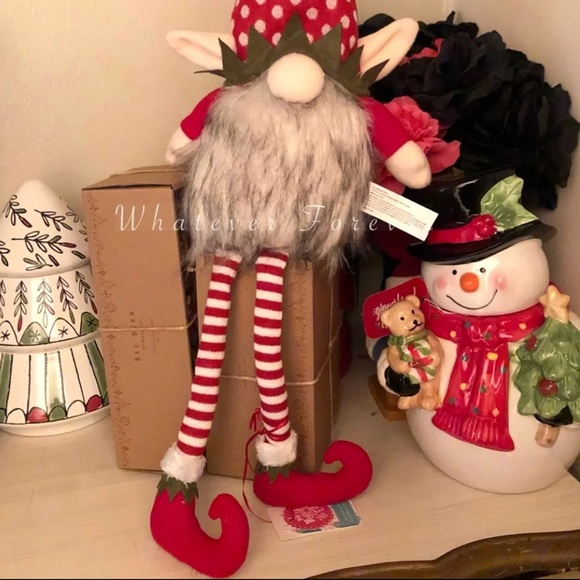 Cute Christmas elf Gnome red white candy cane - Picture 2 of 2